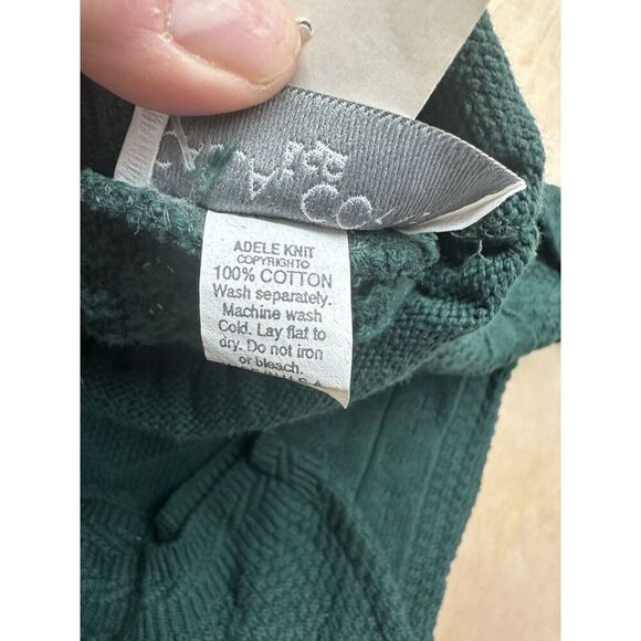 Casual Corner Dead Stock NWTs Green Cotton Sweater 80’s Green Heart Oversized S - Picture 3 of 6